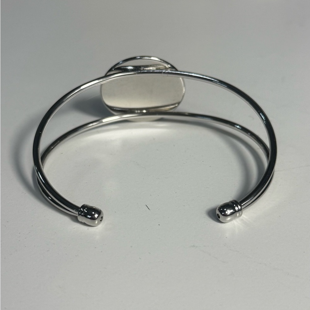 Louis Vuitton upcycled Silver and Brown Emblem Bracelet luxury fashion recycled - Picture 2 of 2